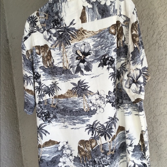 💯caribbean SILK BLEND BUTTON UP SHIRT 👕 - Picture 3 of 4